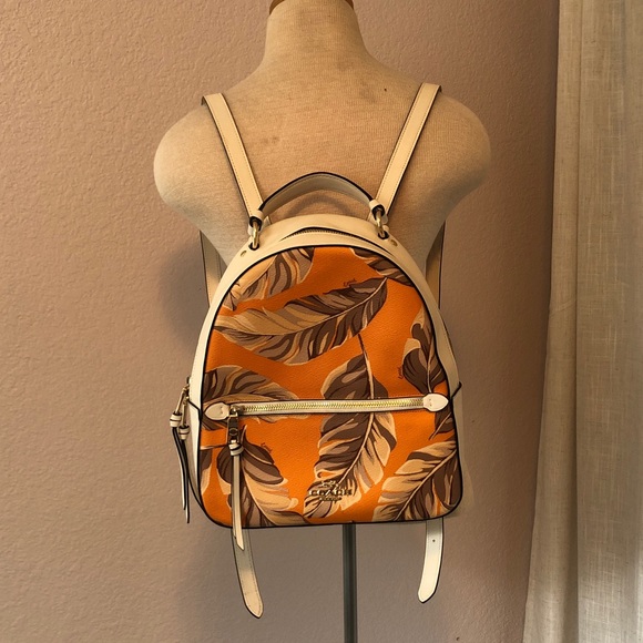 Coach feather print leather backpack - Picture 4 of 11